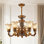 Lustre traditionnel de luxe avec motif rose et verre givré