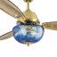 Ventilateur de plafond intérieur en verre taillé à la main à DEL bleu 42 po avec télécommande Cecily -509490664