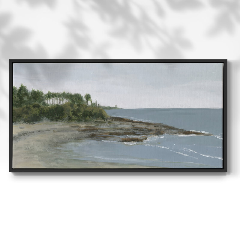 «Tidal Sands I», toile tendue avec châssis encadré, prête à être accrochée, H 21 po x l 41 po, Noir, noir, noir, noir