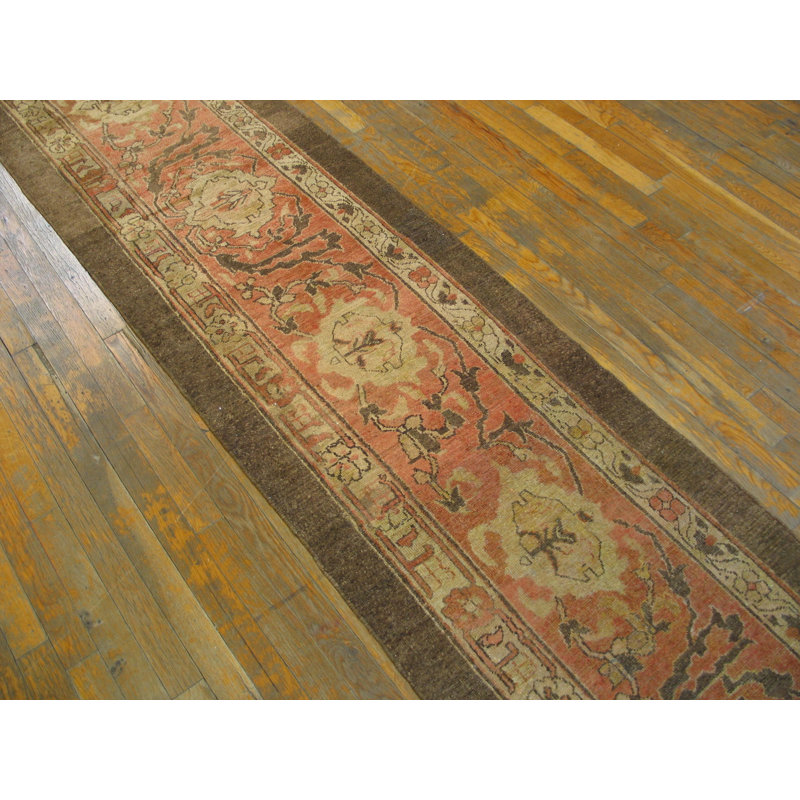 Rustic Coral Color Antique Agra Extra Long and Narrow Size Hallway Runner Rug