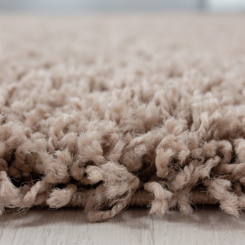 Beige Polypropylene Round Carpet, 31.5 Inches Diameter | 100% Antibacterial, 1800 g/m², 1.2 in Pile Height | Durable Jute Underside, Vacuum-Friendly | Ideal for Living Room, Bedroom, & Decor Enhancement