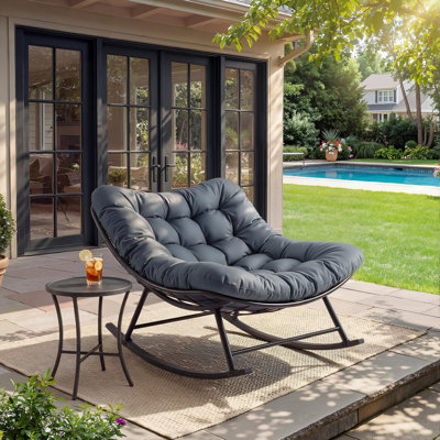 Chaise berçante surdimensionnée avec coussin Papasan