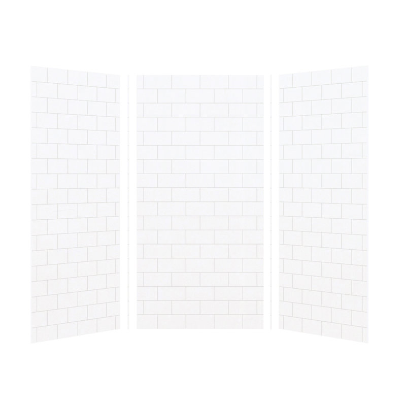 Transolid 36" x 36" x 72" White Subway Tile Shower Wall Kit