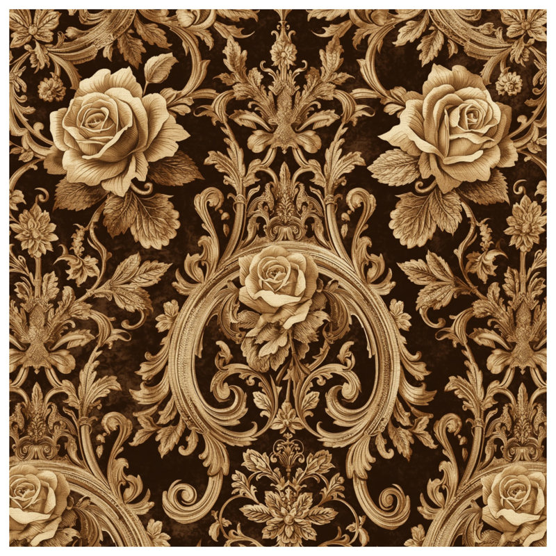 Rideaux de douche Ornate Floral Roses, L 70 po x H 72 po