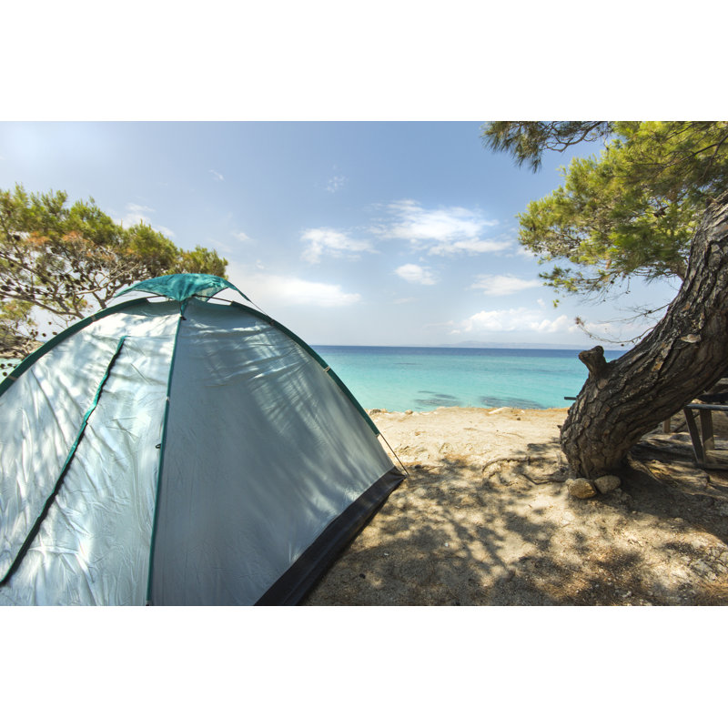 Tent For Camping - Wrapped Canvas Print, 30cm H x 46cm W x 3.8cm D