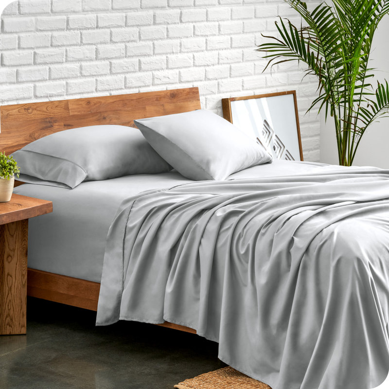 Bare Home Ultra-Soft Microfiber Sheet Set, Cal.King Sheet Set + 1 Fitted Sheet+2 Pillowcases, French Gray