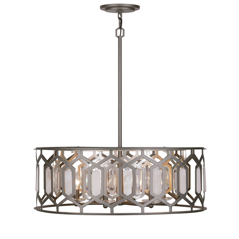 Minka Lavery Hexly - 6 Light Pendant In Bronze & Sultry Silver Finish