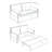 63 Inch Bed Variable Sofa Bed With Double Armrest ,Comfortable Large Bed