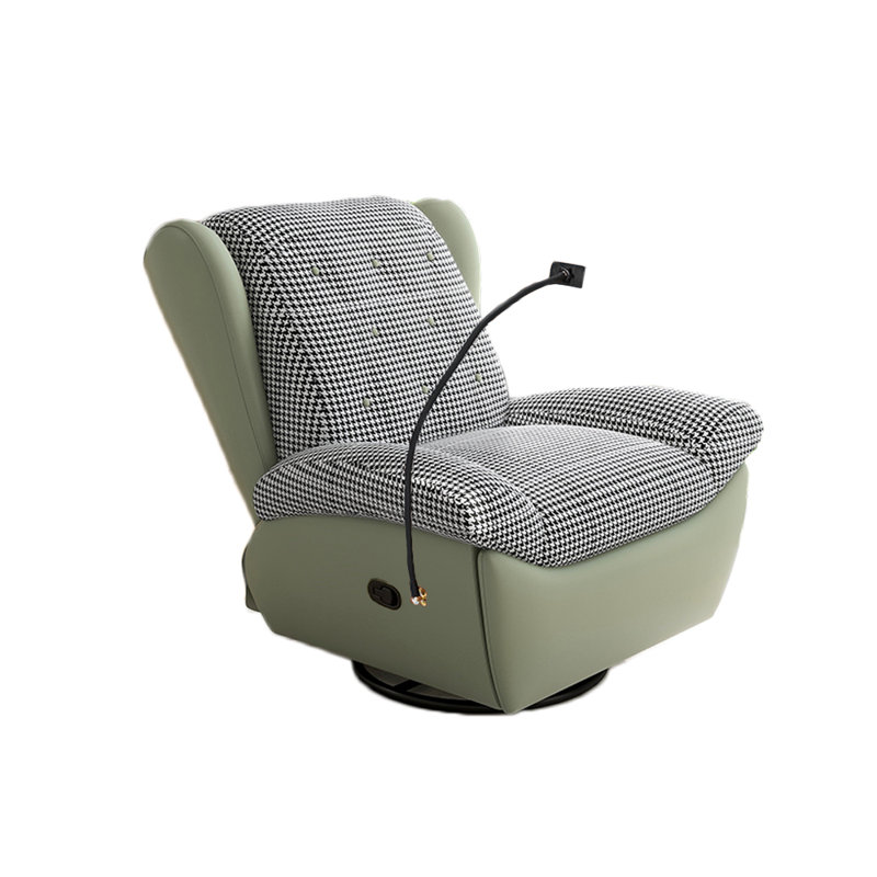 Frodin Upholstered Recliner, White/Gray