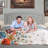 Upholstered Tufted Upholstered Bed with Adjustable Height Headboard-482472538-482559227