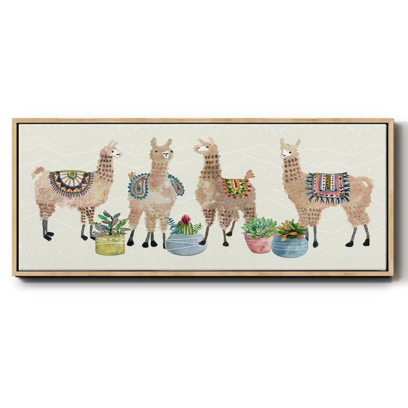 Llama Party- Framed Canvas