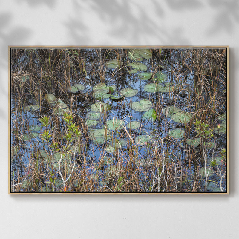 The Marsh - reproduction sur toile avec cadre flottant, H 17 po x l 25 po x P 2 po, Bois naturel