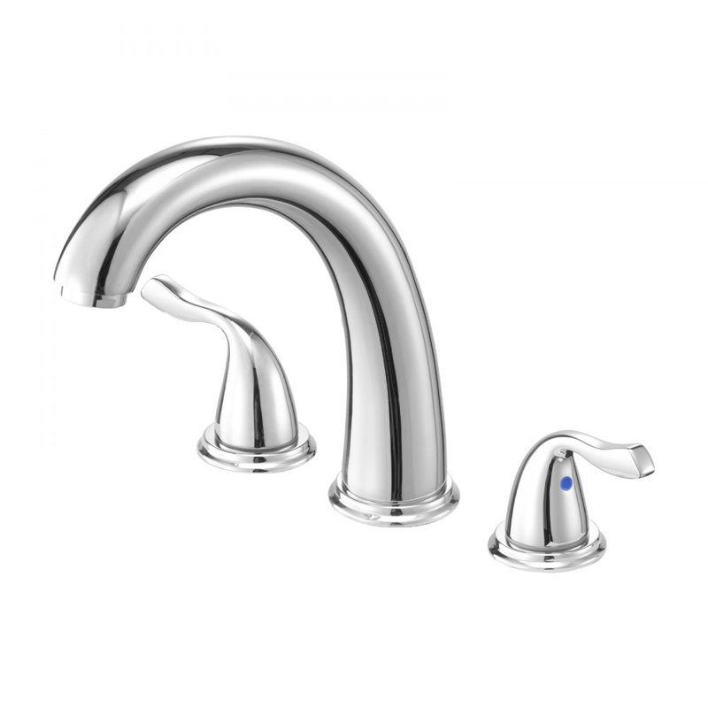 Roman Tub Faucet 3 Hole Gooseneck Waterfall Bathtub Faucet for Pet Washing, Silver