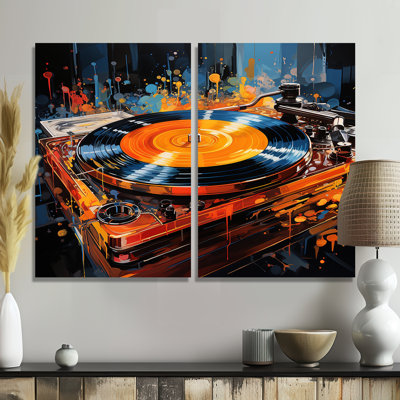 Vinyl Record Rhythm Resonance I - Fashion Vinyl Records Wall Art 2-Panels