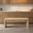 2-Seat 50.5 Inch Wide Dining Bench Compact Oak Finished Natural Wood Bench for Multiple Room Use-129386540