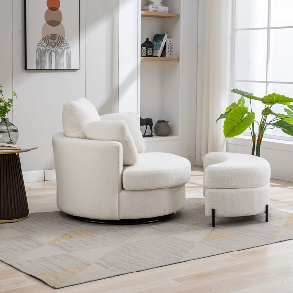 Hokku Designs Achorn Upholstered Swivel Barrel Chair & Reviews | Wayfair