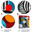 Abstrait géométrique ludique rétro - Art mural animal zèbre-98357472-98357487