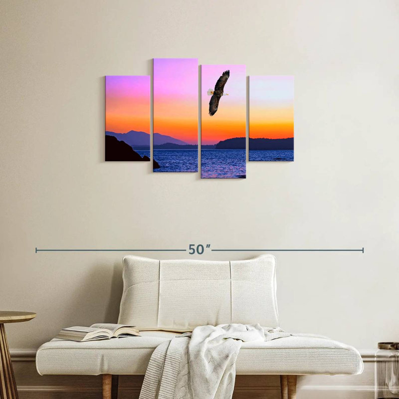 Brampt Bird Sunset, 22" H x 36" W