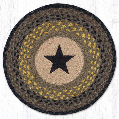  Black Star Round Chair Pad 15.5" H