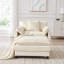 Chaise d'appoint moderne avec repose-pieds, revêtement en chenille moelleuse et structure en bois massif-667607511