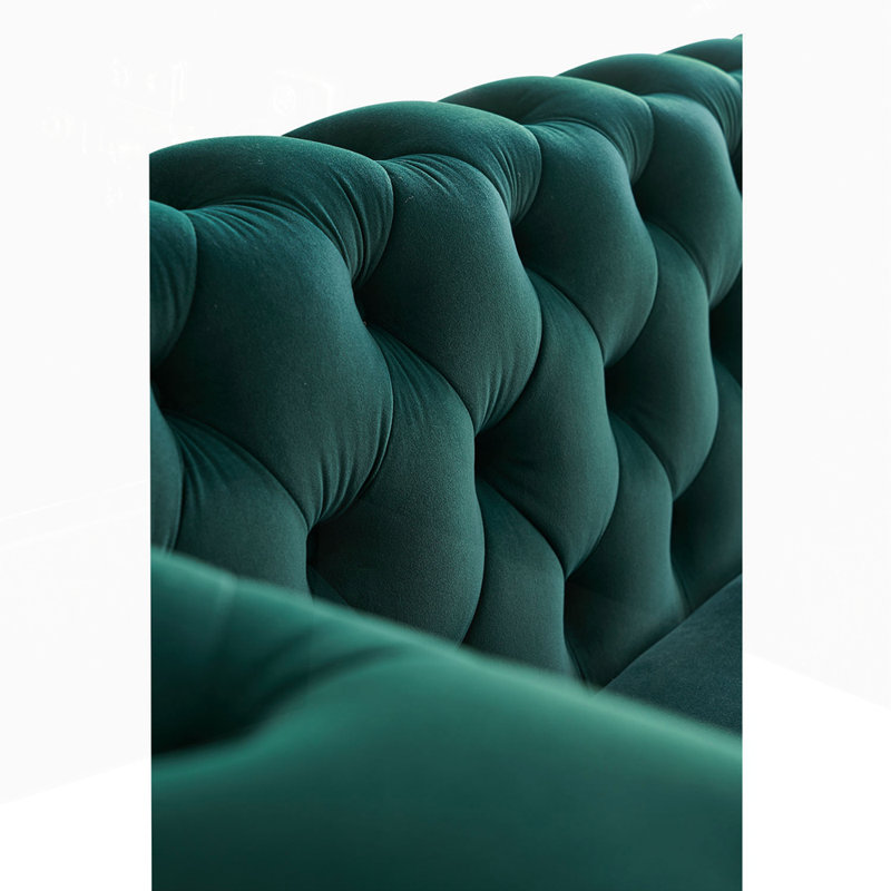 Canapé moderne en velours capitonné pour le salon, Vert