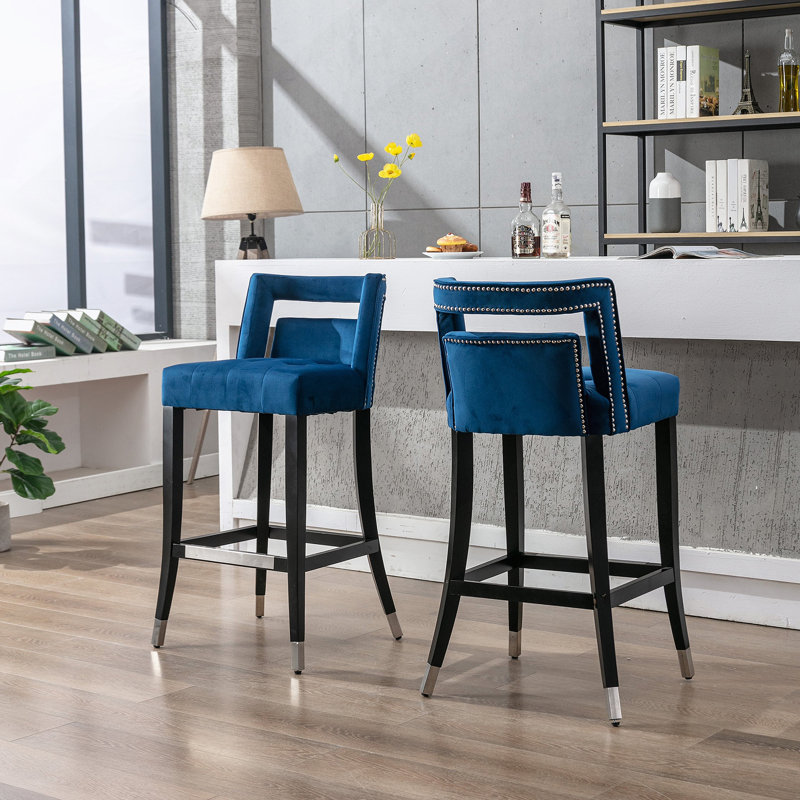Tabouret Bobigny, Tabouret de bar (siège d'une hauteur de 30,71 po), Bleu marine