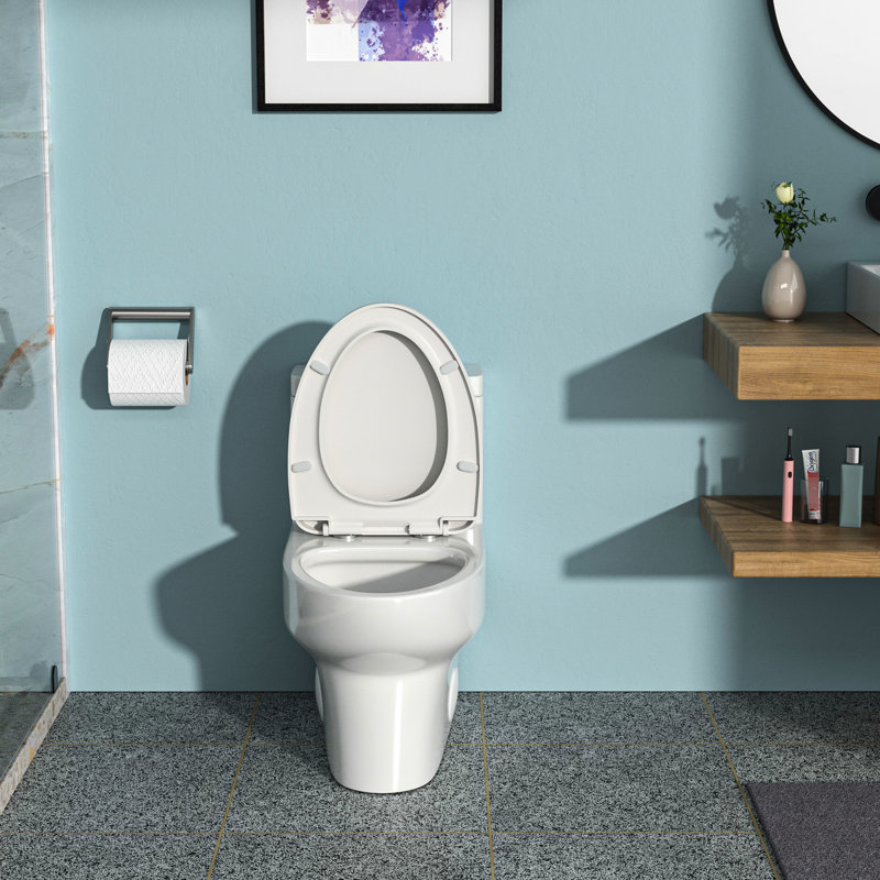 Toilette en céramique blanche avec technologie puissante et siège confortable à double chasse à double chasse