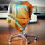 Macro Render Structure jaune orange - coussin imprimé abstrait-30057621-30057618