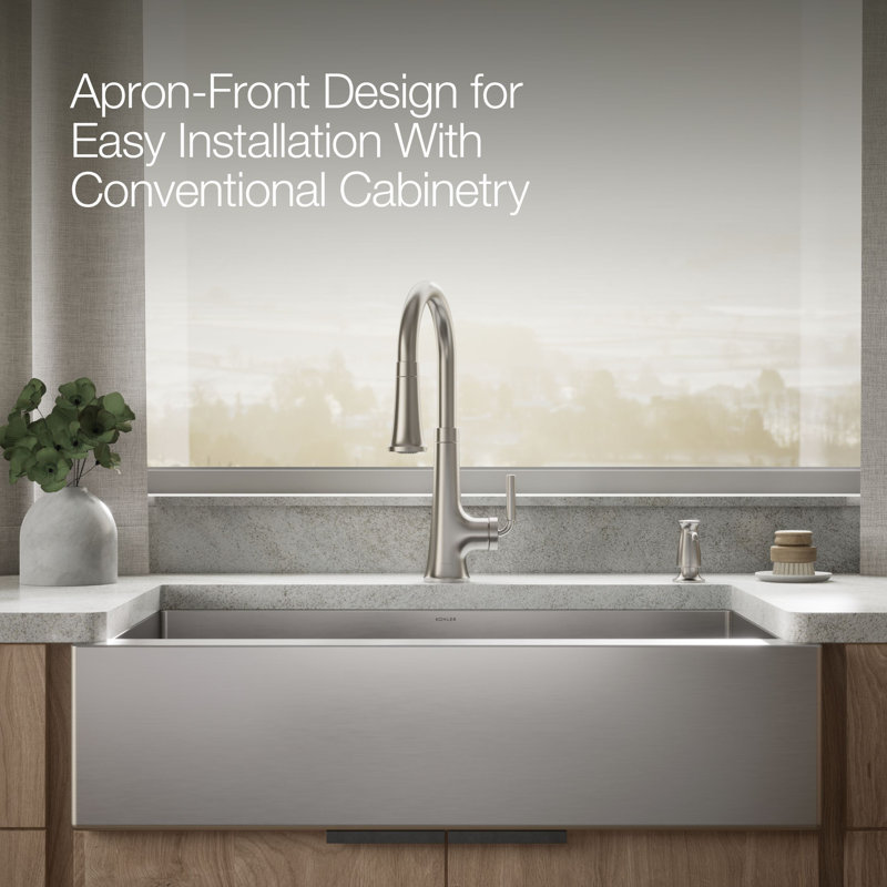 Strive 35.5" L x 21.25" W Self-Trimming Undermount Large Single-Bowl Kitchen Sink