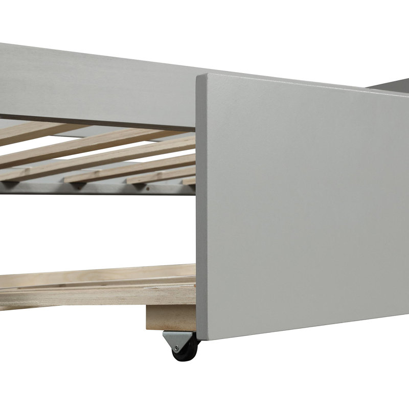 Lit de jour avec cadre gigogne, taille simple (Nouveau SKU: WF283064AAE), gris