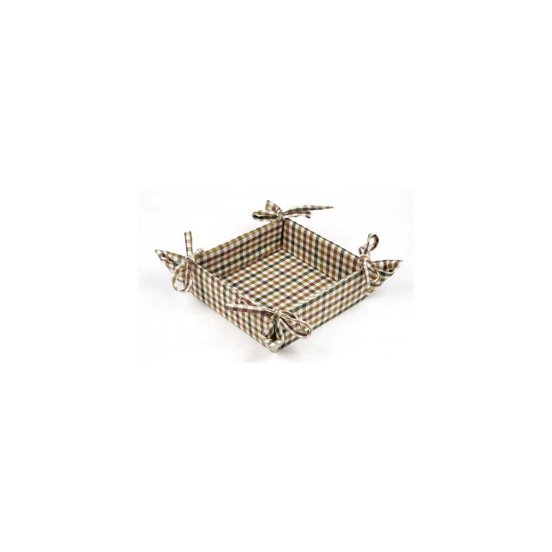 Panier à pain mini check Manzanares, H 4 po x l 8 po x P 8 po