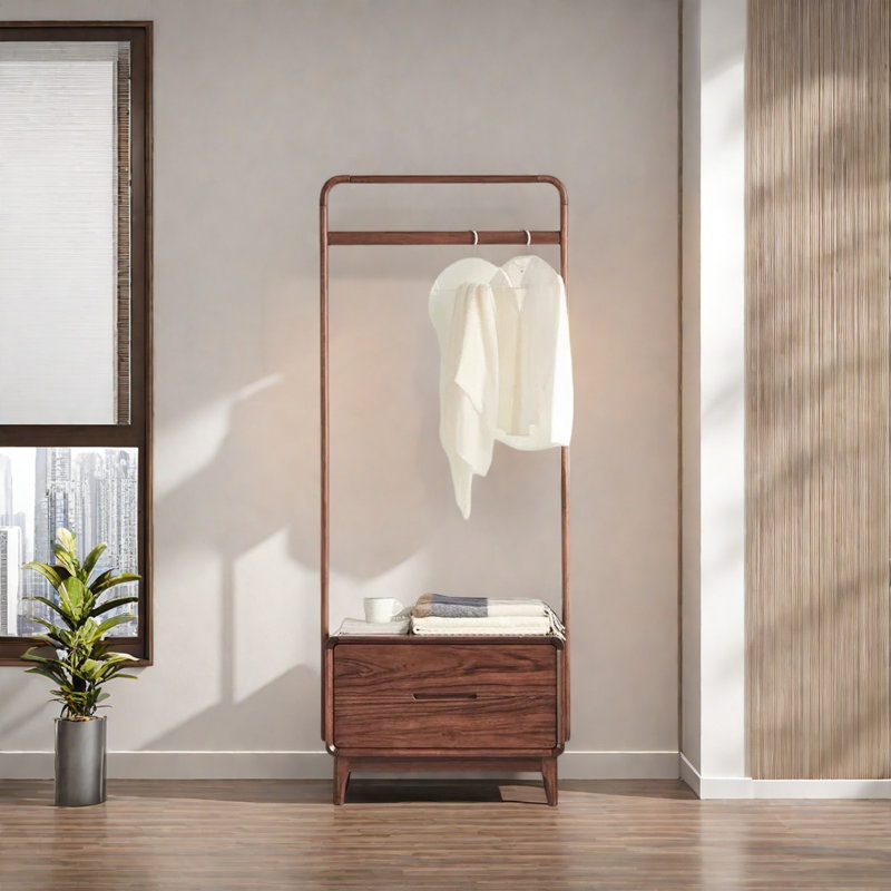 Solid Black Walnut Coat Rack