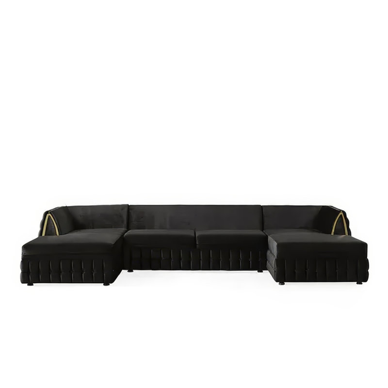 Canapé modulaire Lamor, Tissu noir