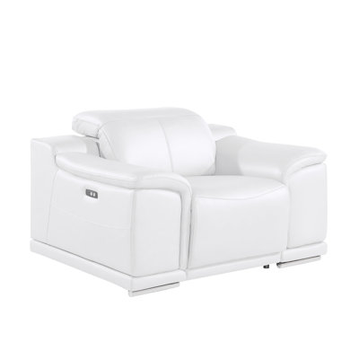 Ensemble de canapé, causeuse et fauteuil inclinables électriques en cuir véritable - 6 fauteuils inclinables