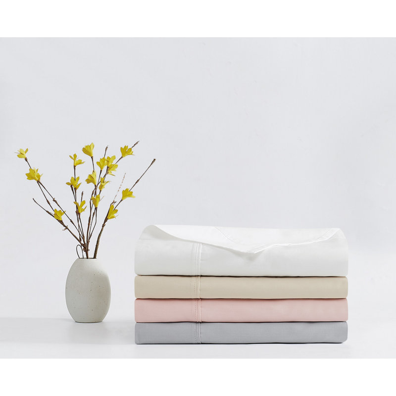 Gray Full Cotton Sateen Sheet Set with Pillowcases