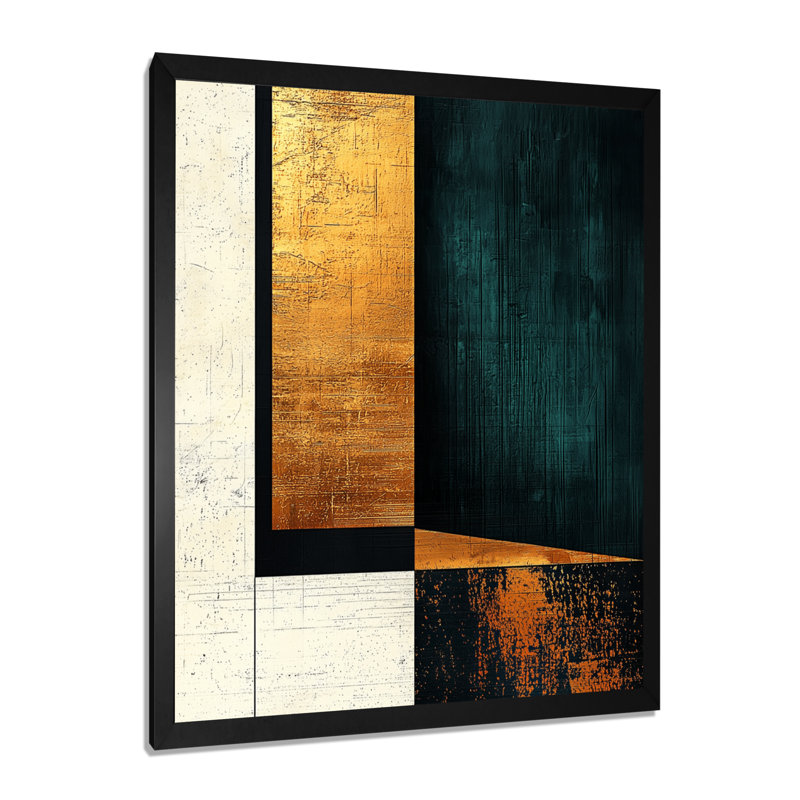 Presley - art mural abstrait, Reproduction encadrée d'une seule photo, Noir, H 20 po x l 12 po