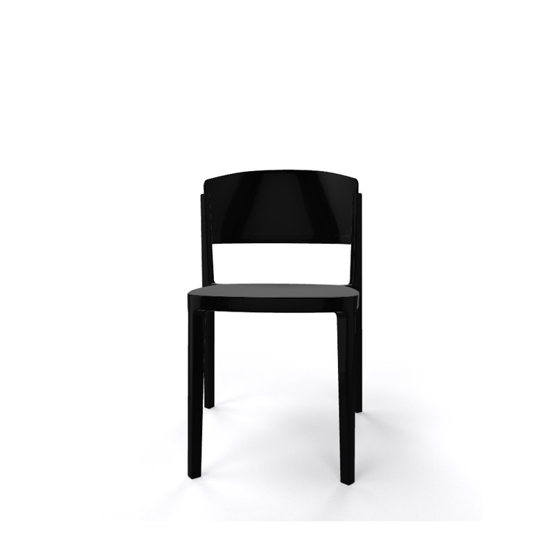 Chaise d'appoint empilable Sevan, Noir