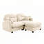 Canapé modulaire en chenille 2 places avec 2 coussins et repose-pieds-144501635-144501660-144501632