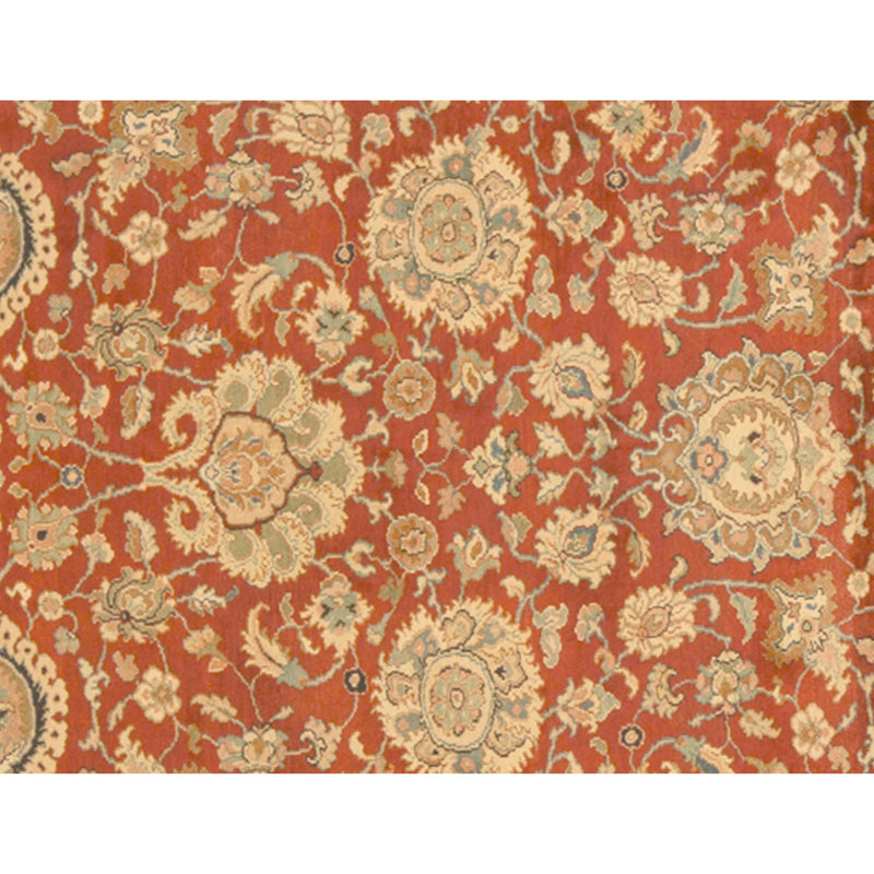 Tapis rouge et noir noué à la main de haute qualité