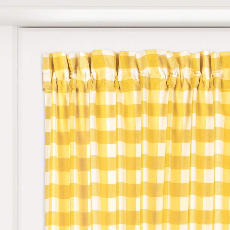 Panneau de rideau d'intérieur semi-transparent Janela, L 72 po x L 72 po, Jaune