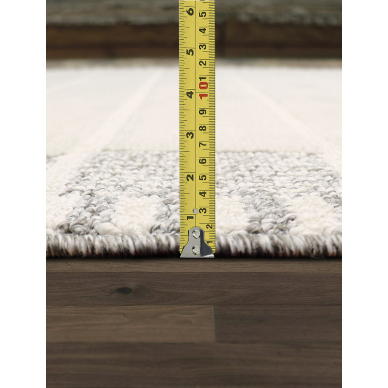 Sutton Polypropylene Ivory/Grey Area Rug, Rectangle 10' 0" X 14' 0"