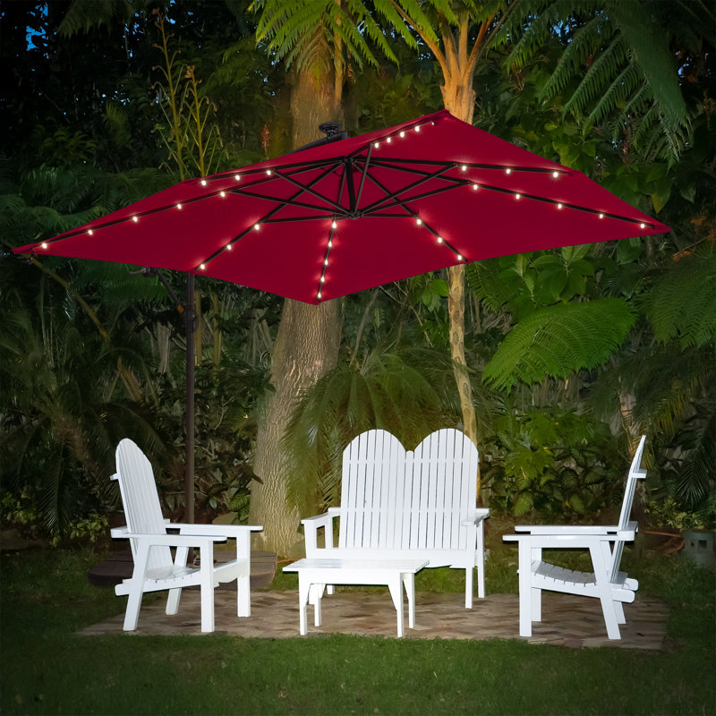 Parasol en porte-à-faux 98,4 po Dannii-Leigh, Rouge