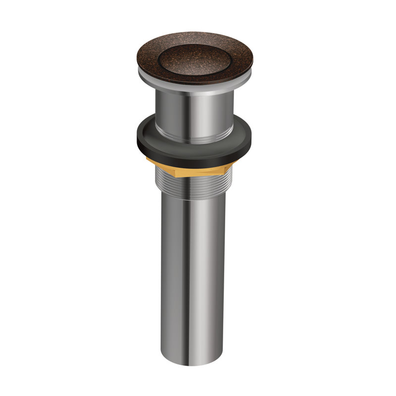 Moen Spring Loaded Push Button Bathroom Drain Assembly, Without Overflow, Brushed Gold