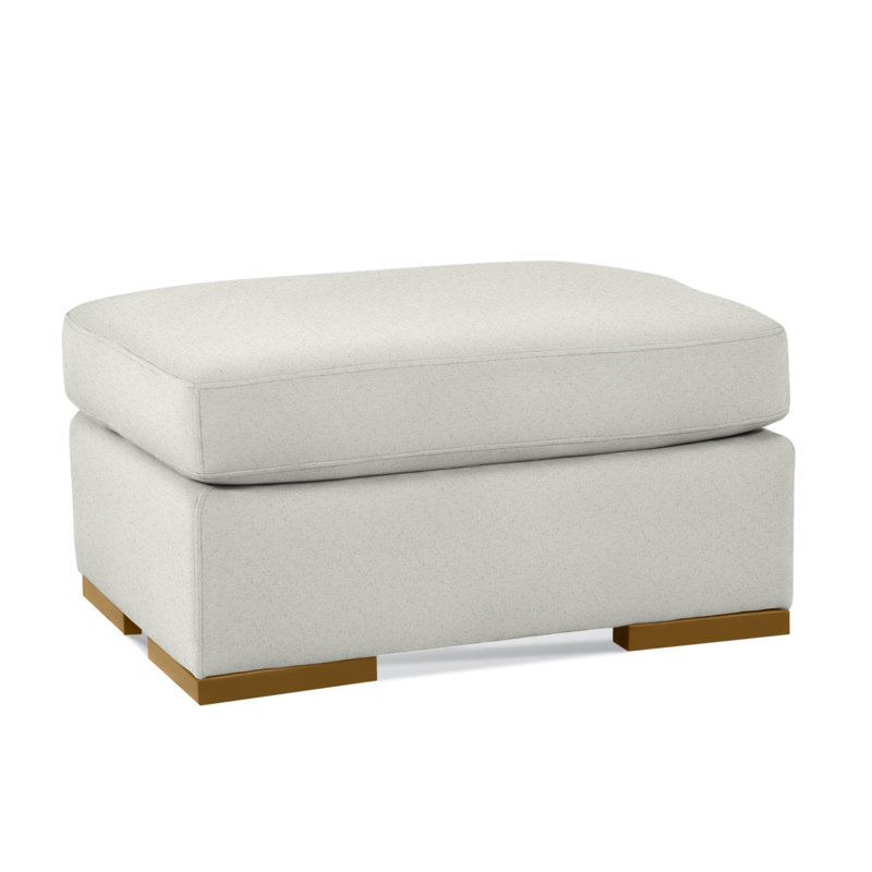 Memphis Upholstered Ottoman, Havana, Beige Performance Fabric; 0851-73