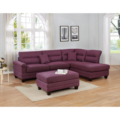 Upholstered L-Shaped Sectional Reversible