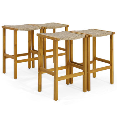 Paytin Acacia Outdoor Stool by Winston Porter