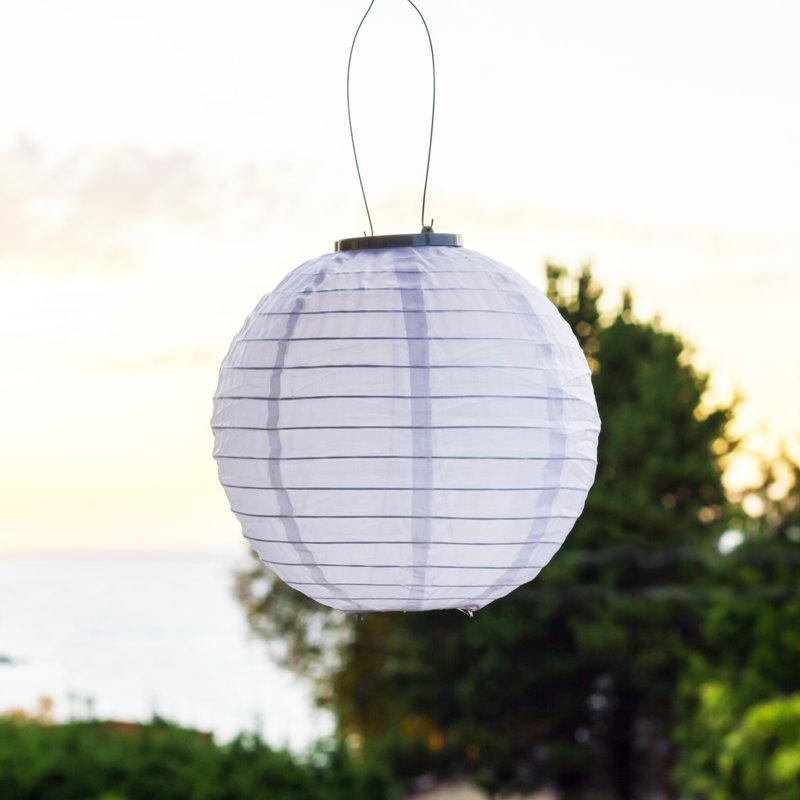 Luminaire suspendu d'extérieur à DEL 10 po à énergie solaire intégré, Blanc, 1