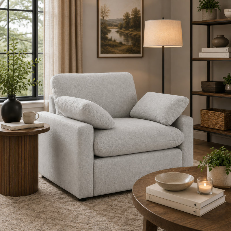 Fauteuil inclinable électrique avec 2 coussins rembourrés de mousse Biny