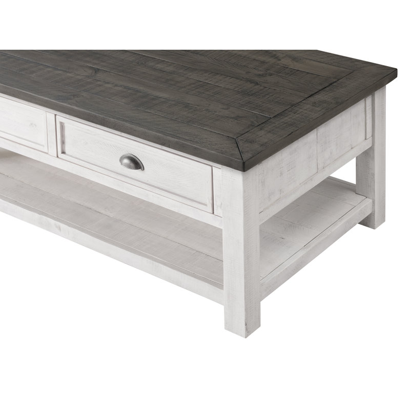 Ensemble de tables basses 3 pièces Holliman, Blanc / gris