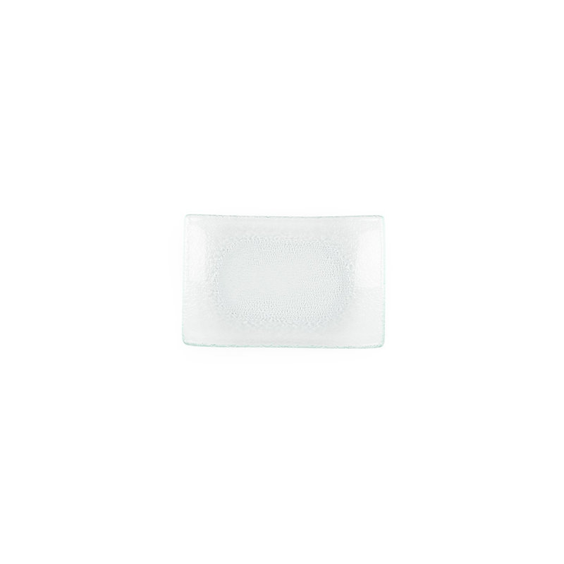 Glass Dinnerware 7.75" x 5" x h:0.75" Rectangular Clear Glass Platter (Set of 4)